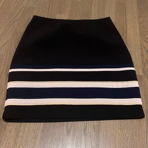 White House Black Market Black and Cream Mini Pencil Skirt